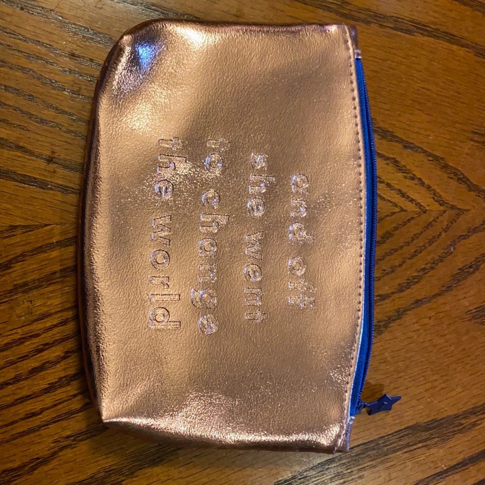 Ipsy shiny pink cosmetics bag